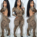 Backless Leopard Jumpsuit